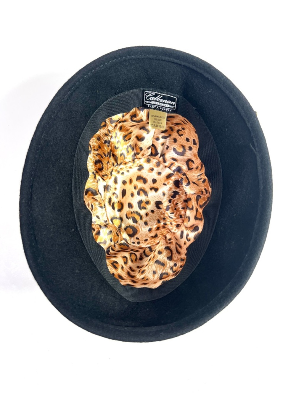 Vintage Callanan Chapeaux Pret A Porter Wool Hat Leopard Bow Zipper - Picture 6 of 13